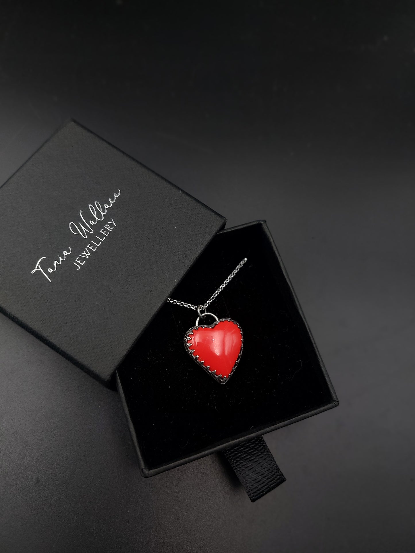 Red Heart Pool Ball Pendant