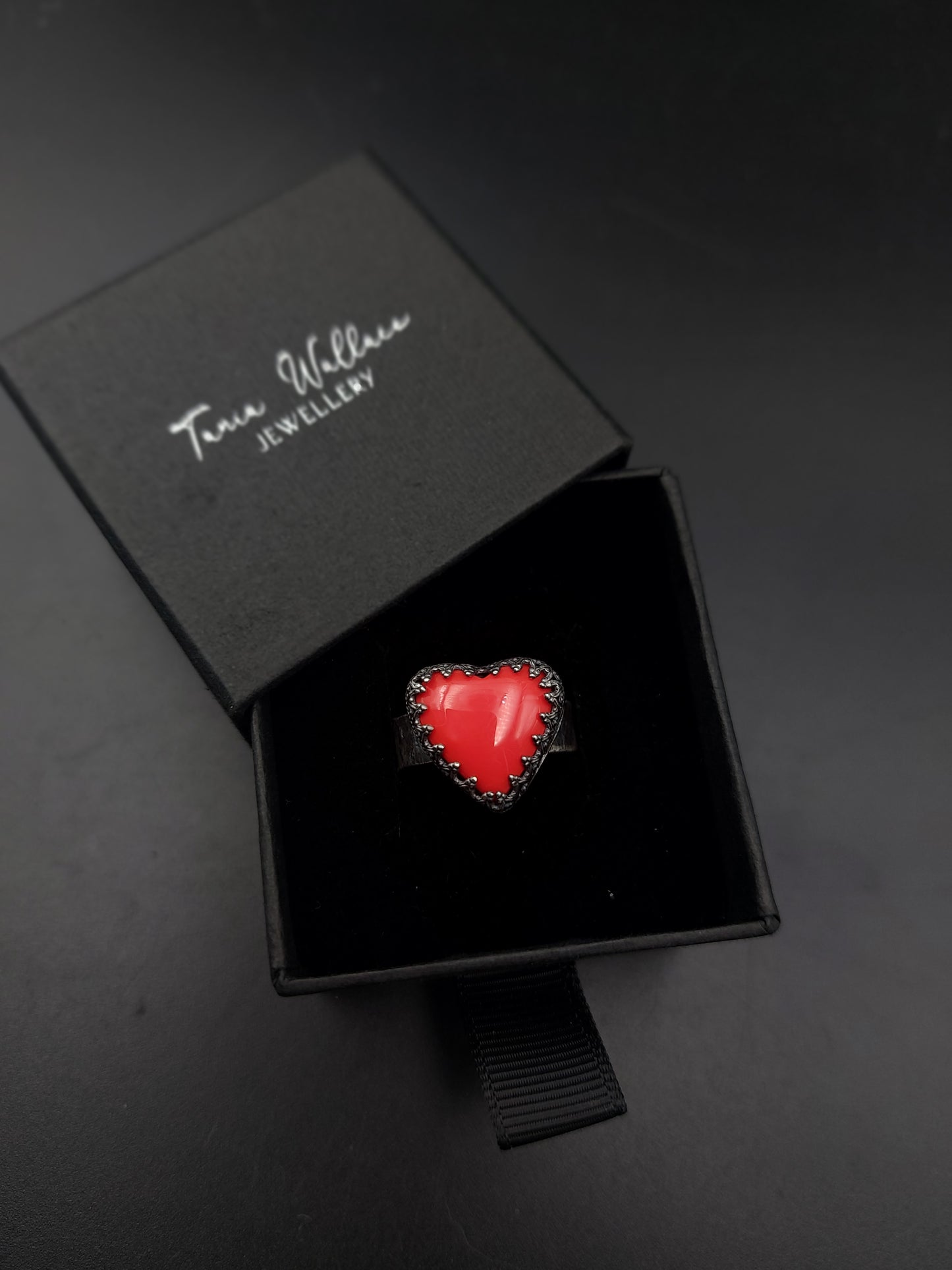 Red Heart Pool Ball Ring
