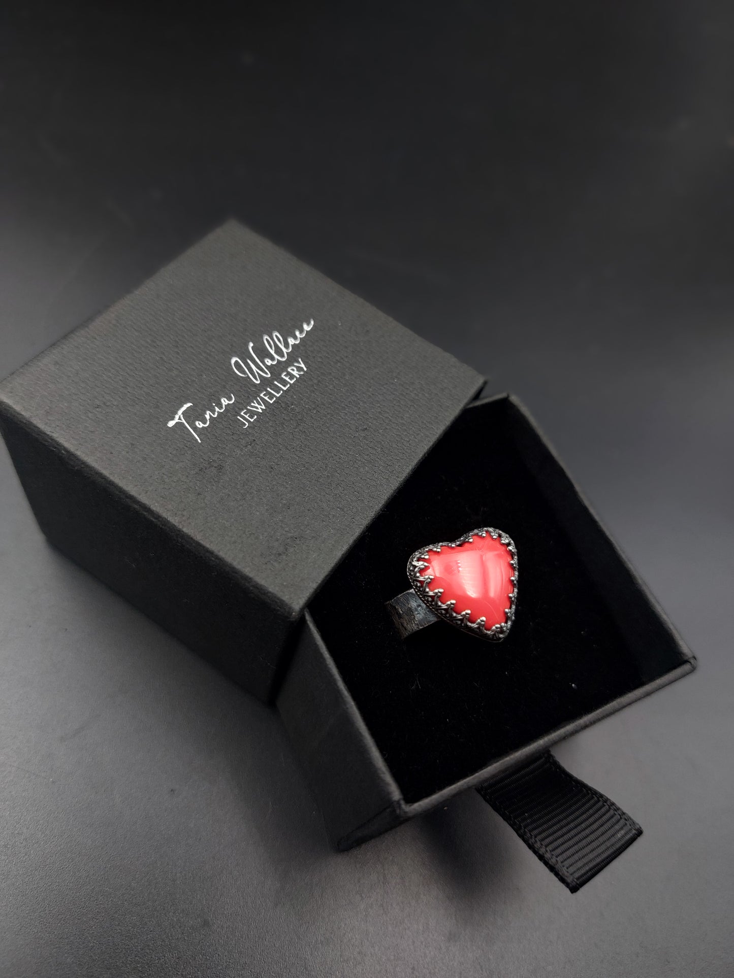 Red Heart Pool Ball Ring