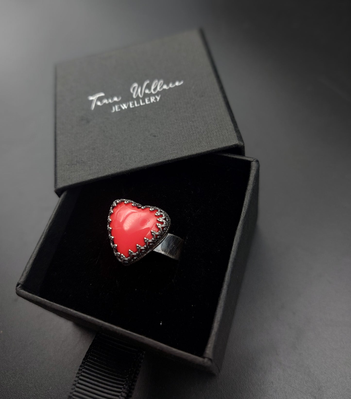 Red Heart Pool Ball Ring