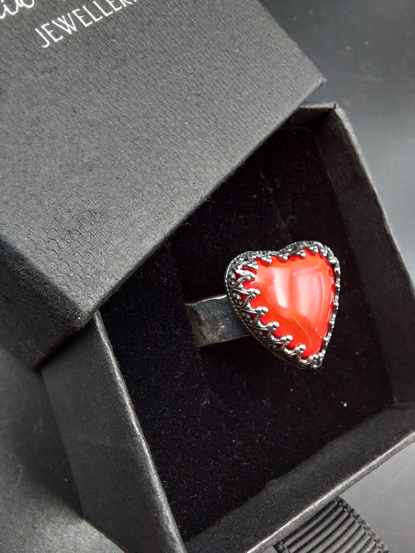 Red Heart Pool Ball Ring