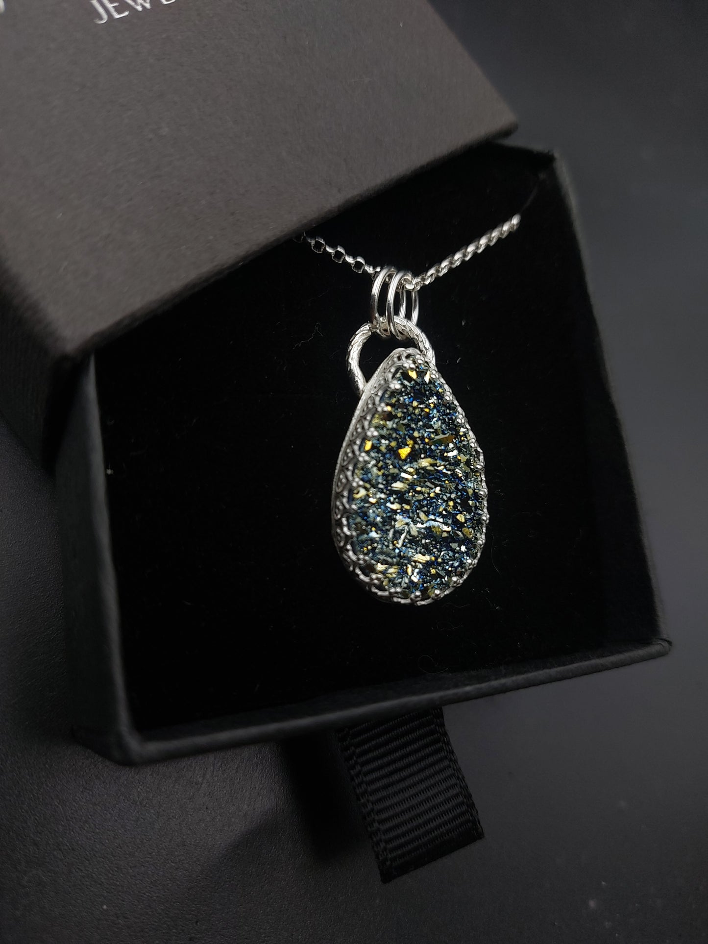 Black Drusy Pendant
