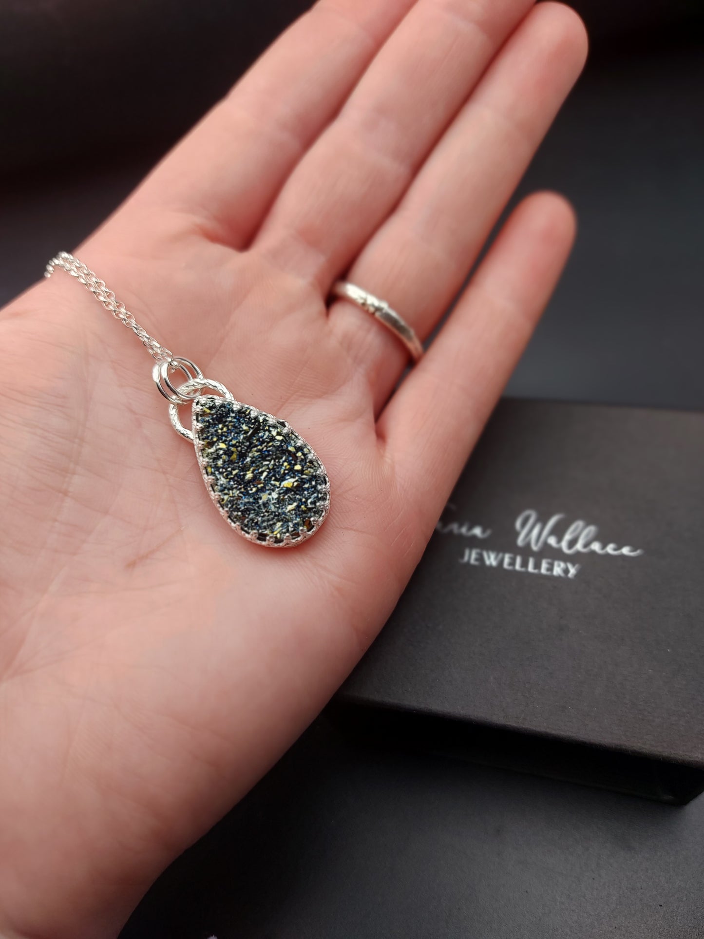 Black Drusy Pendant