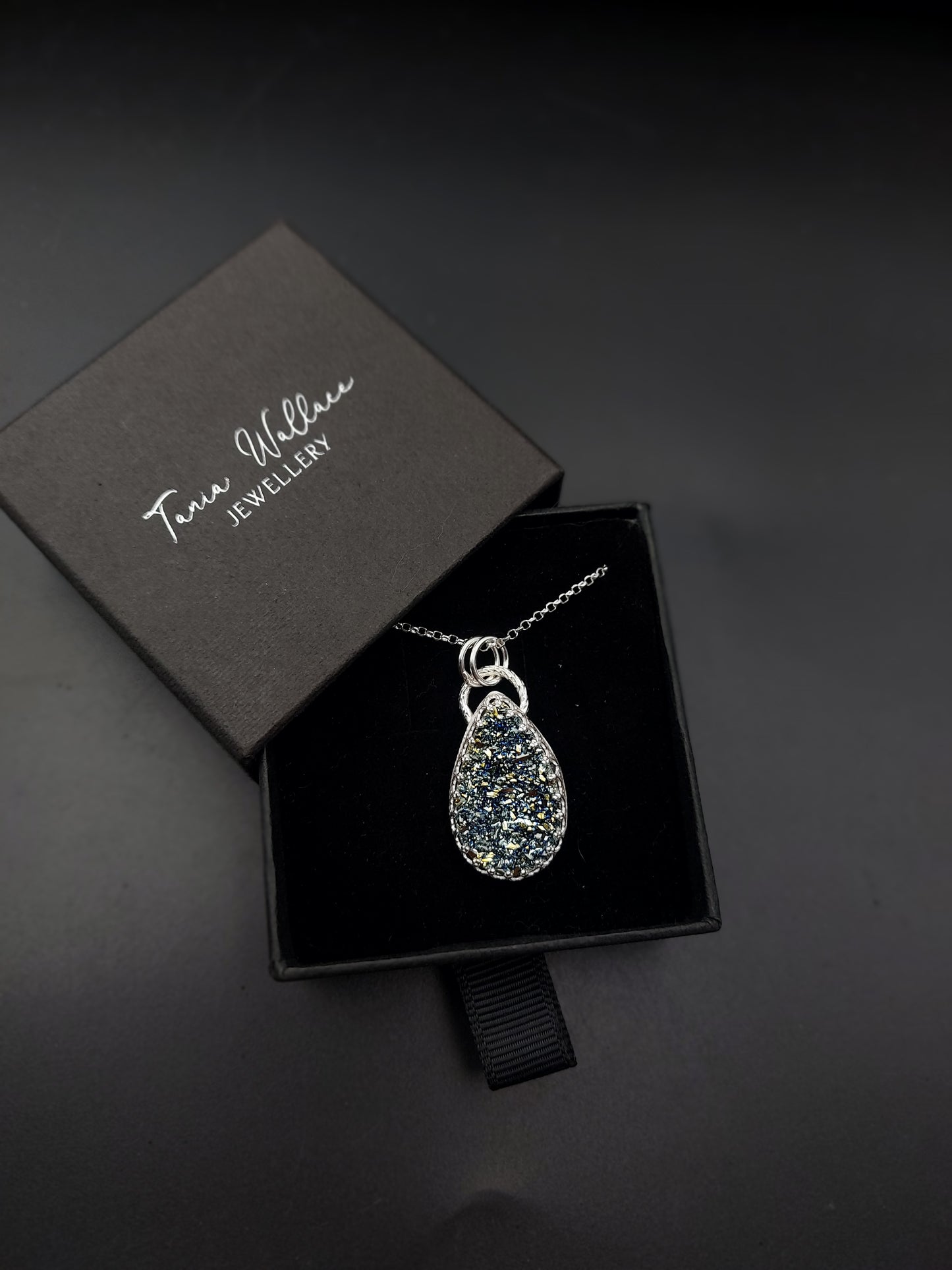 Black Drusy Pendant