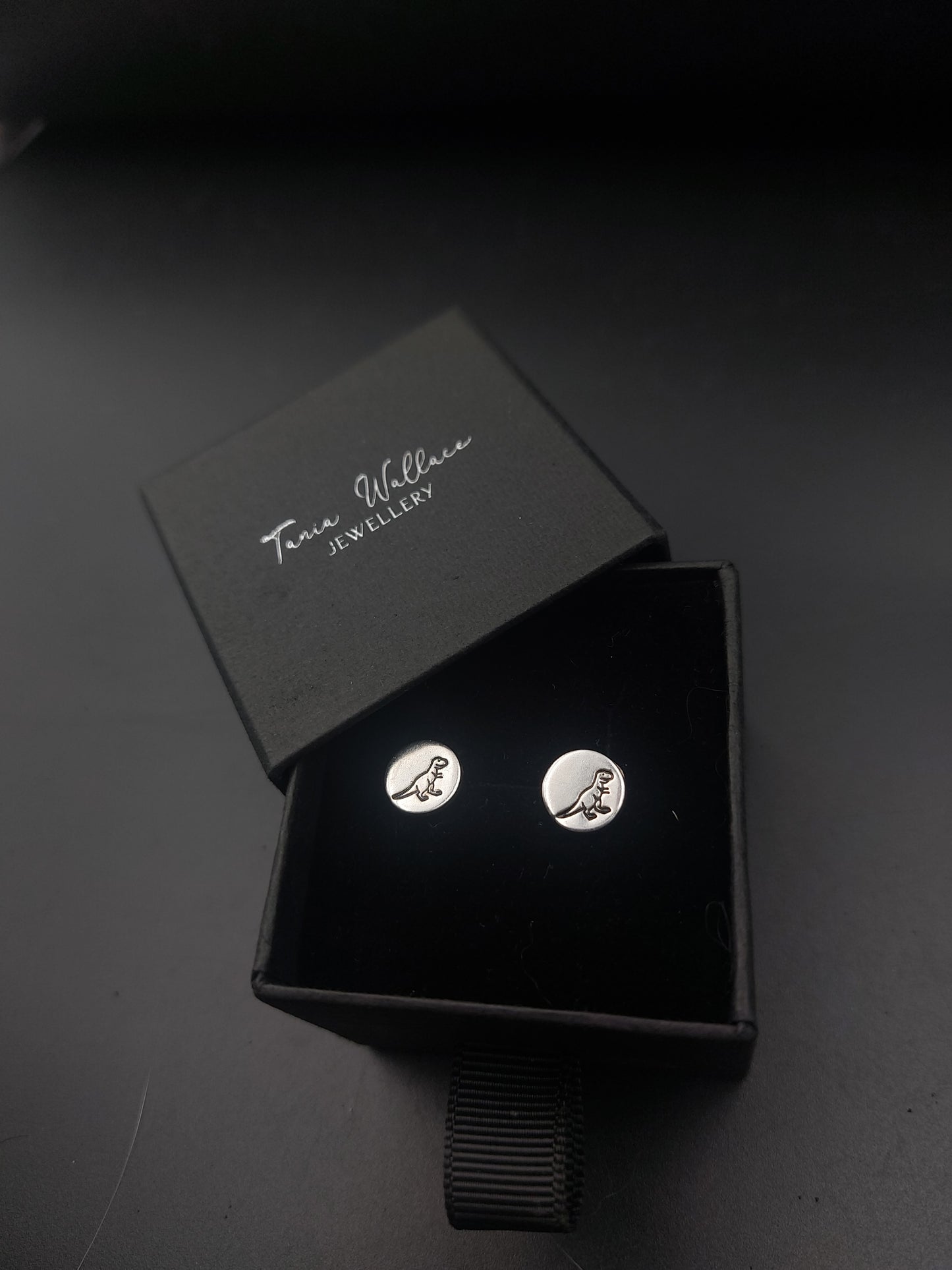 Silver Dinosaur Studs
