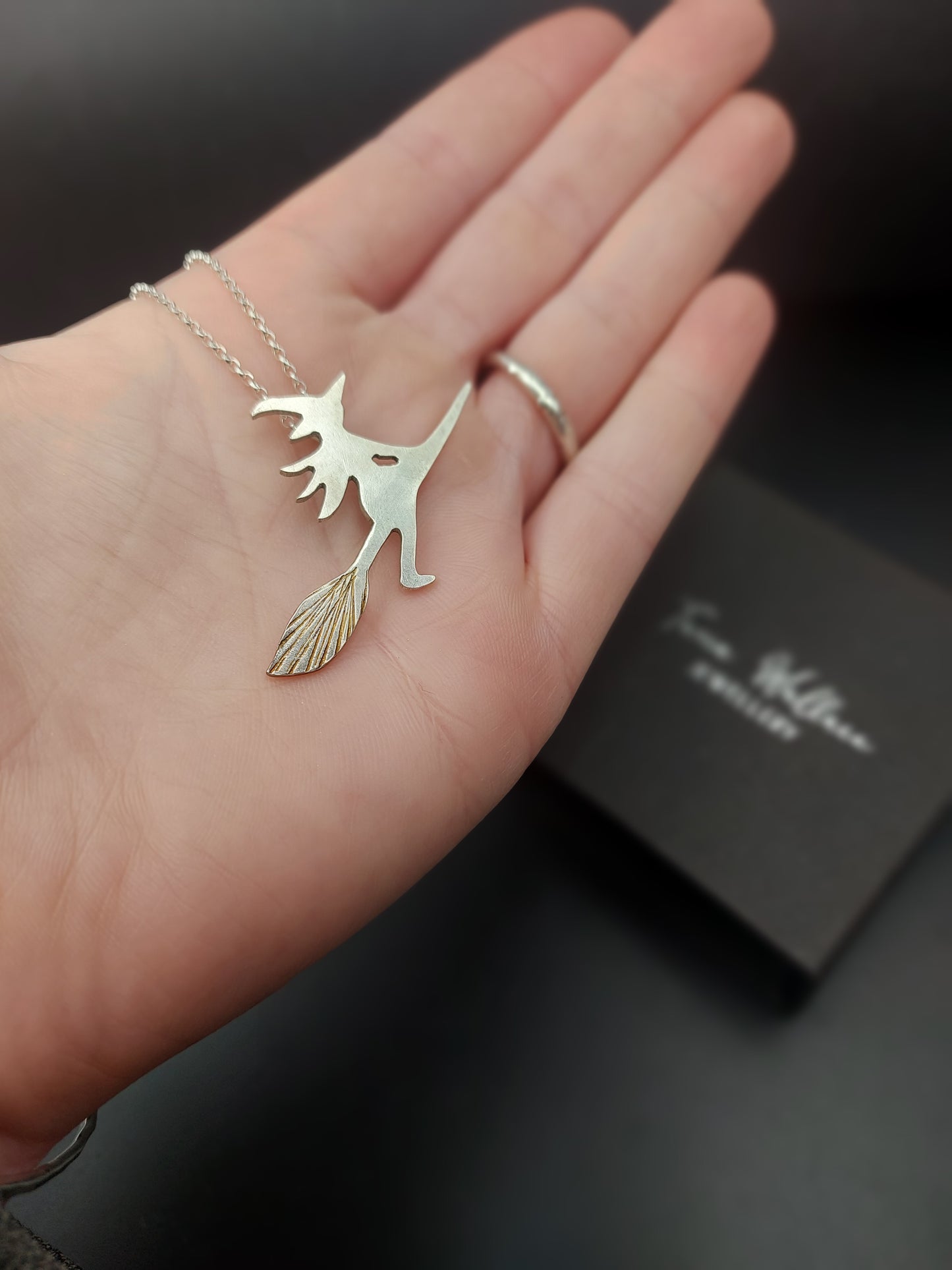Sterling Silver Witch Pendant