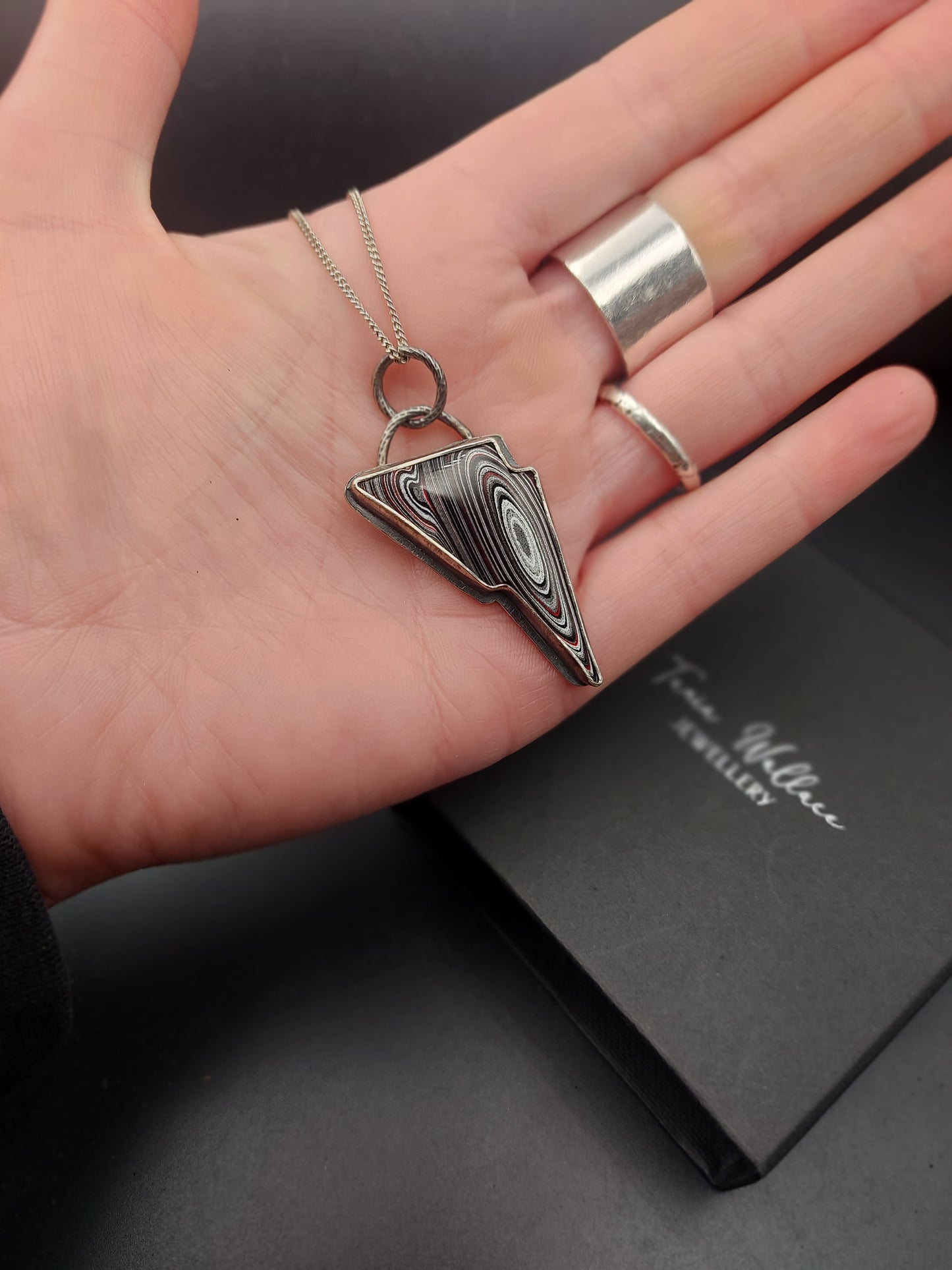 Fordite Lightning Bolt Pendant