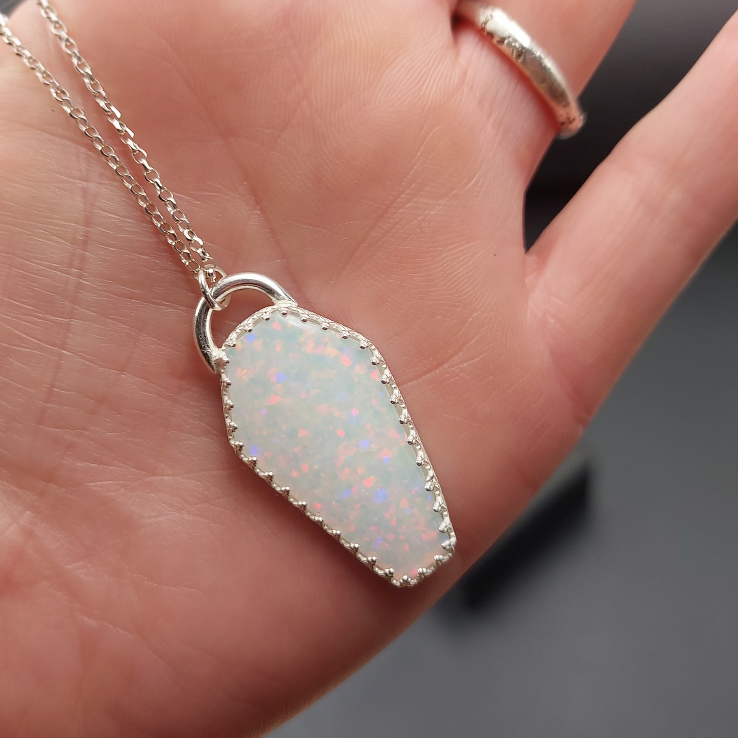 Irridescent Coffin Pendant