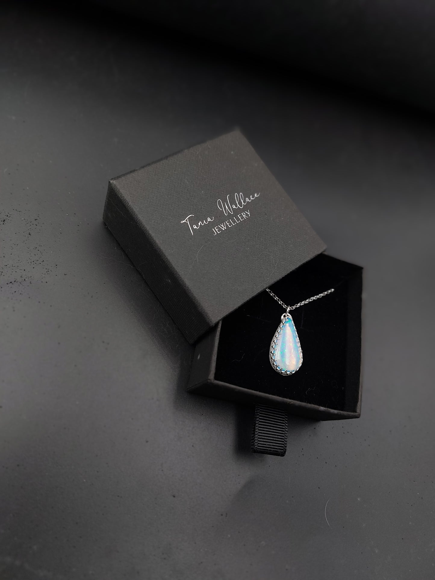 Blue Glitter Aurora Opal Pendant