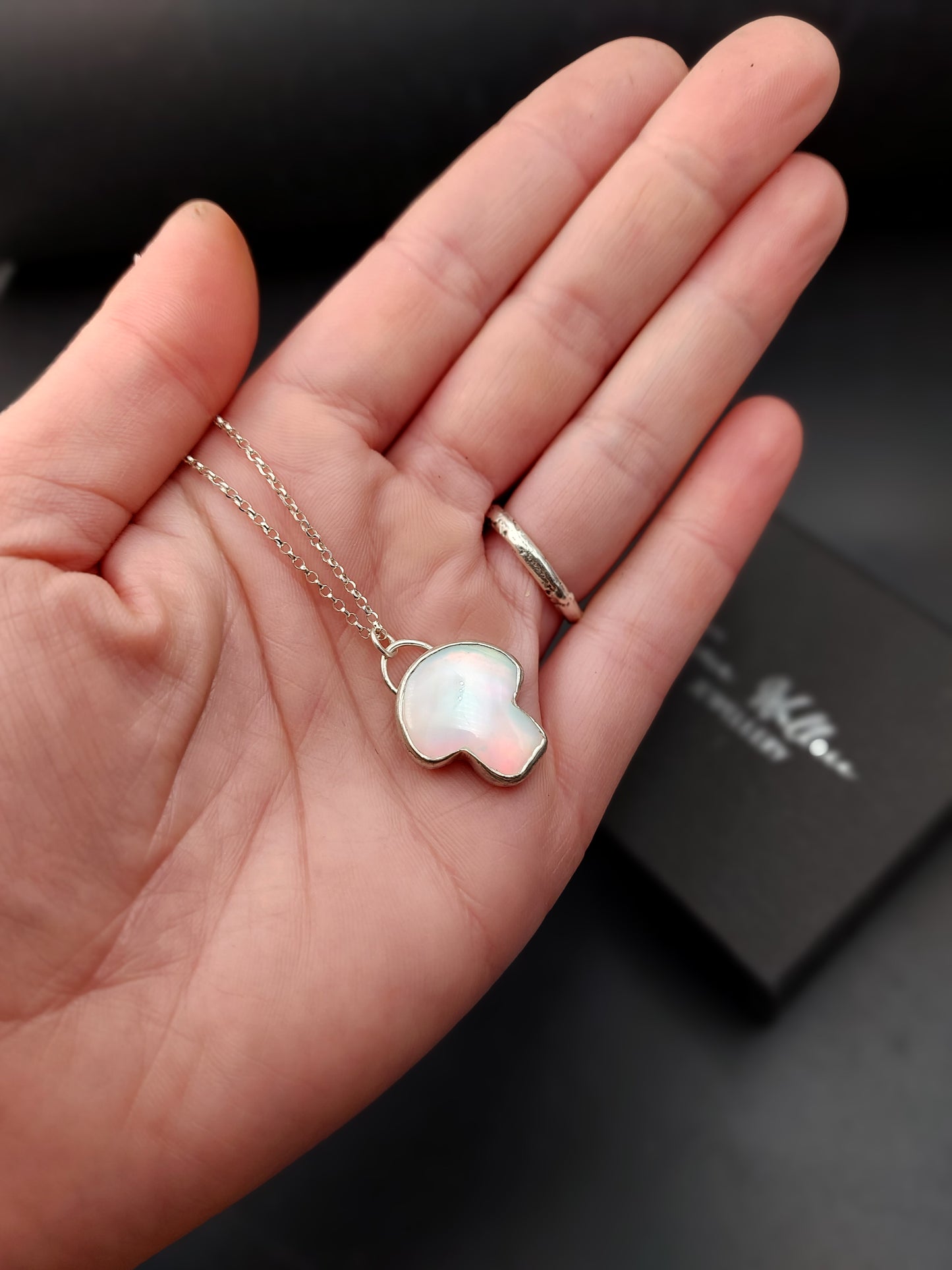 Aurora Opal Toadstool Pendant