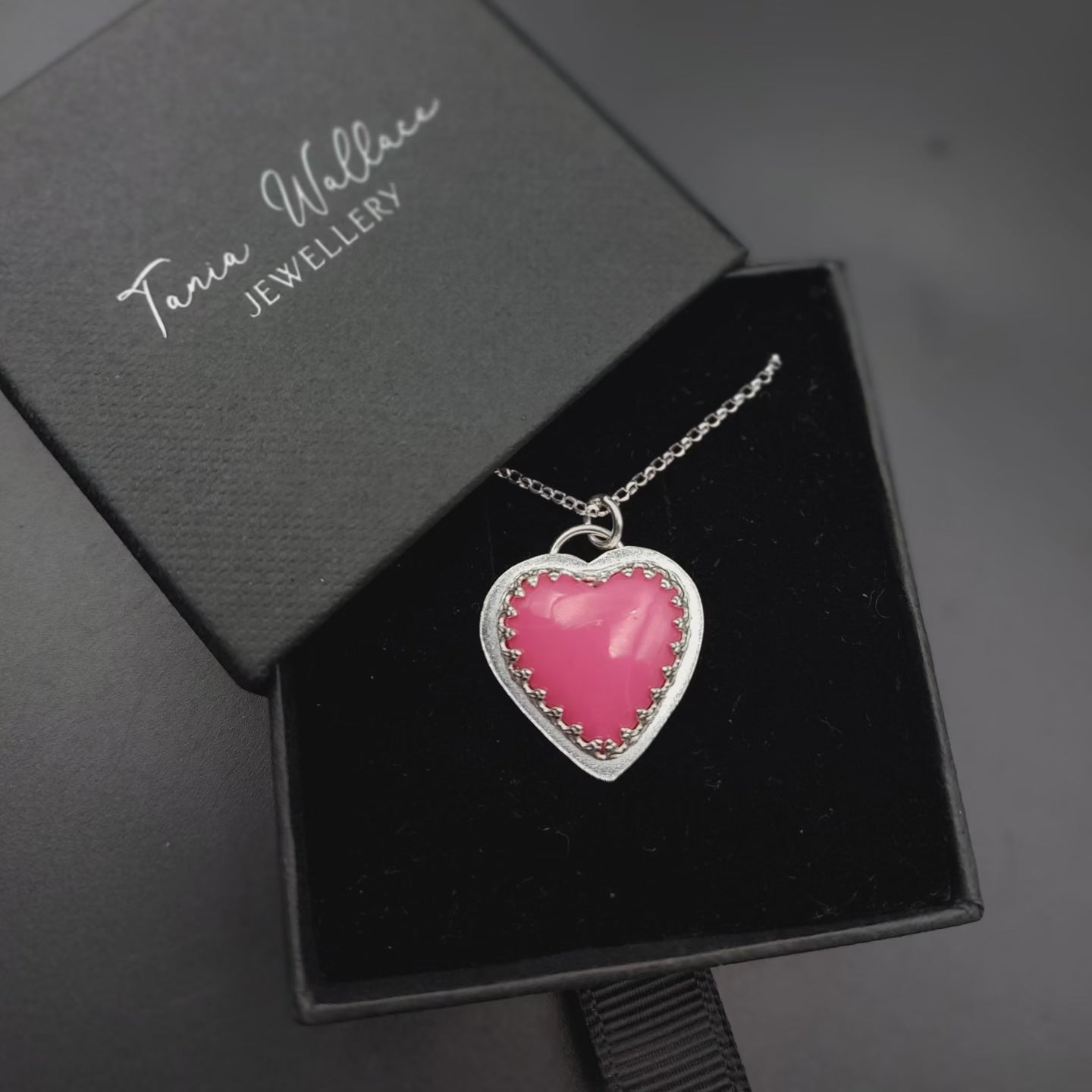 Pink Pool Ball Heart Pendant