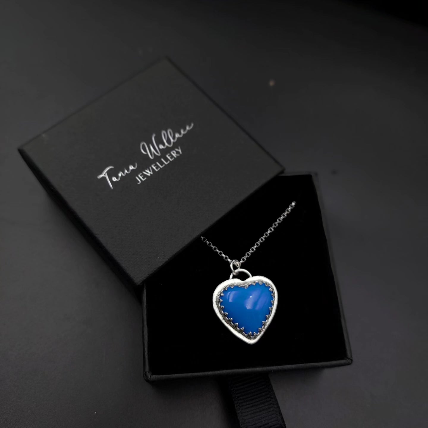 Blue Pool Ball Heart Pendant
