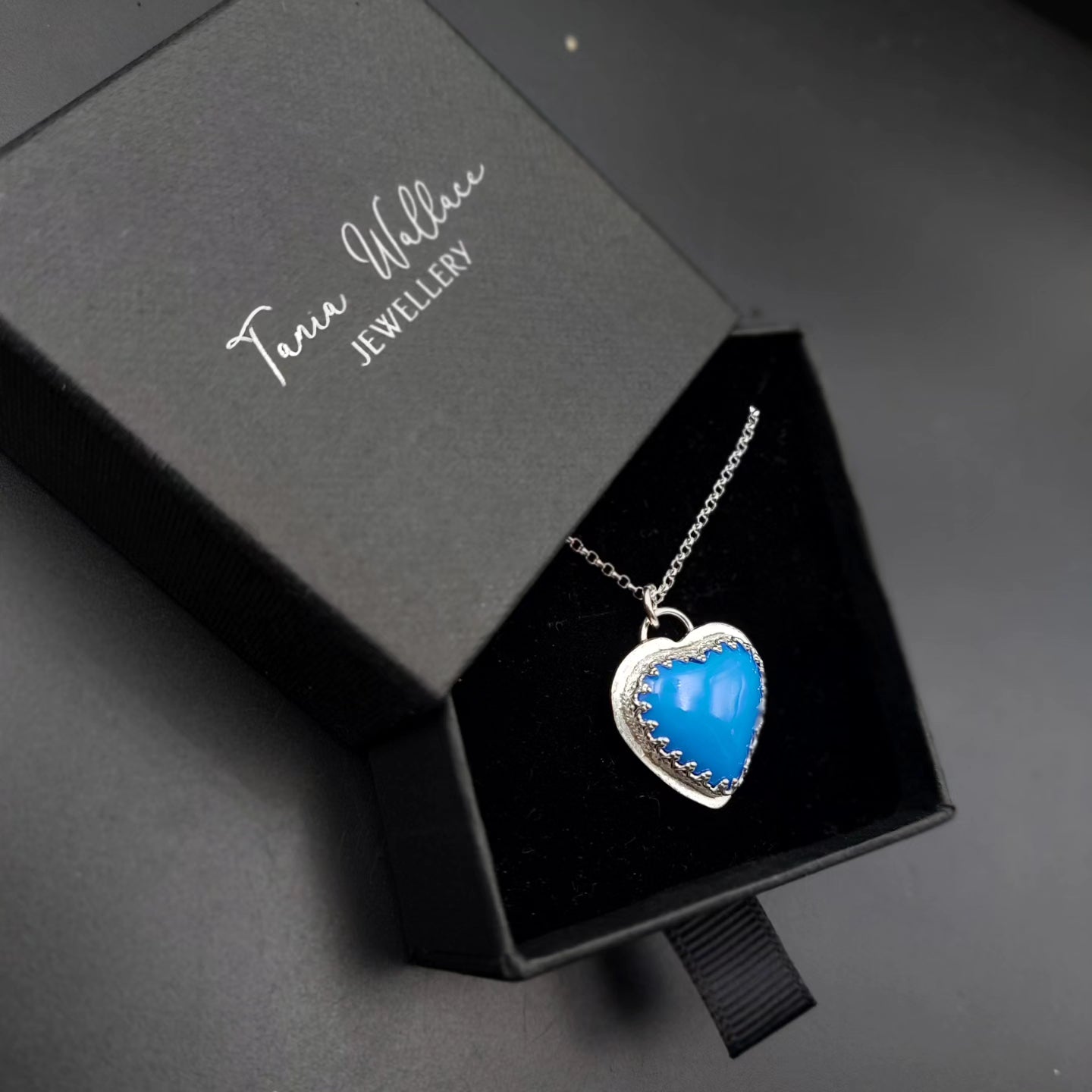 Blue Pool Ball Heart Pendant