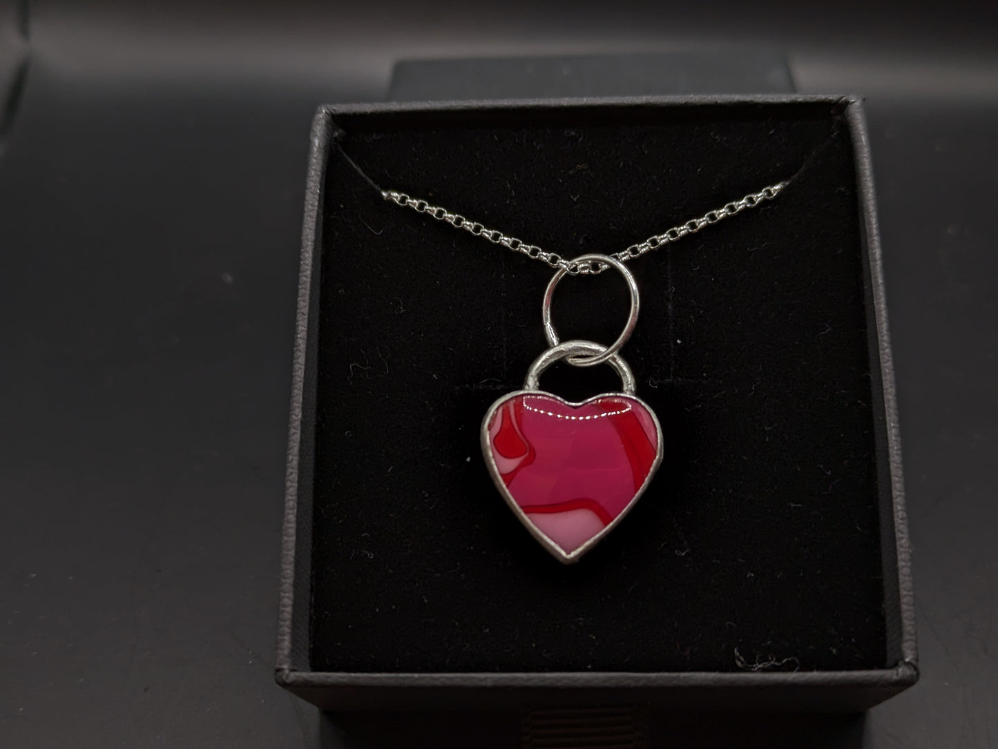 Red and Pink Acrylic Heart Pendant
