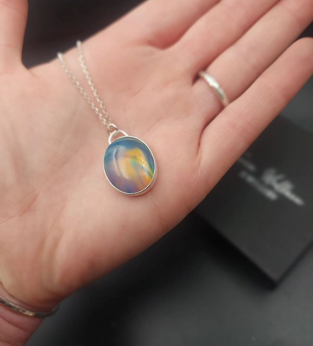 Aurora Opal Oval Pendant