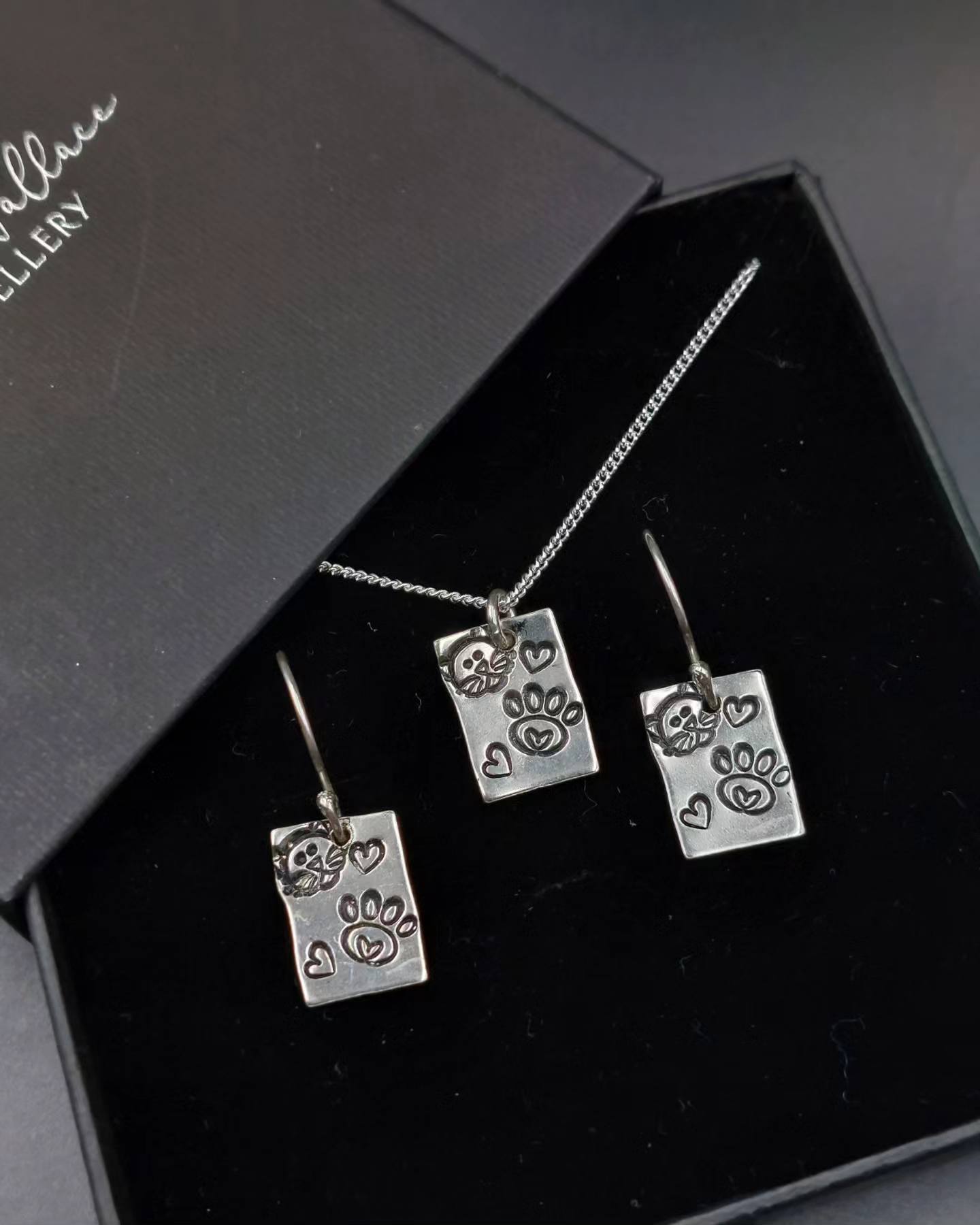 Cat and Pawprint Heart Set
