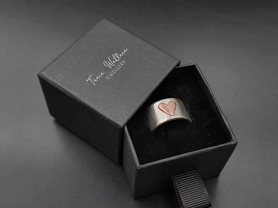 Copper and Silver Heart Ring - Pre-Order Only
