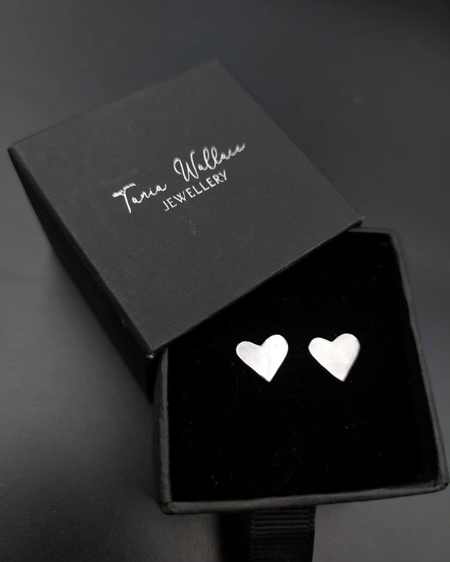 Satin Finish Heart Studs