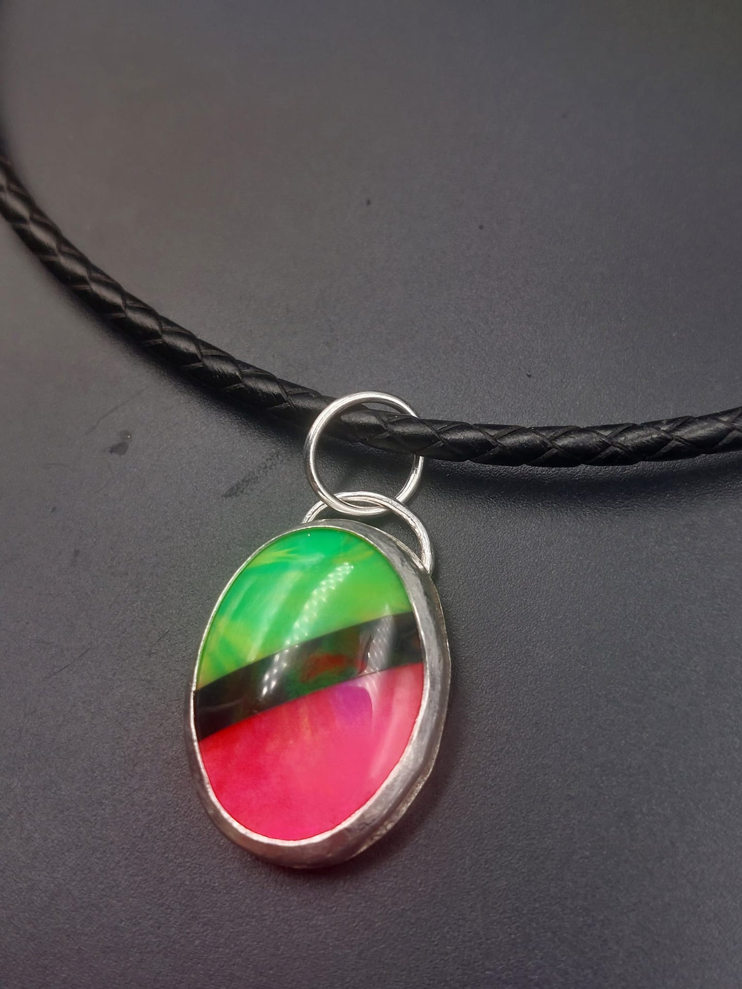 Bright Synthetic Opal Pendant