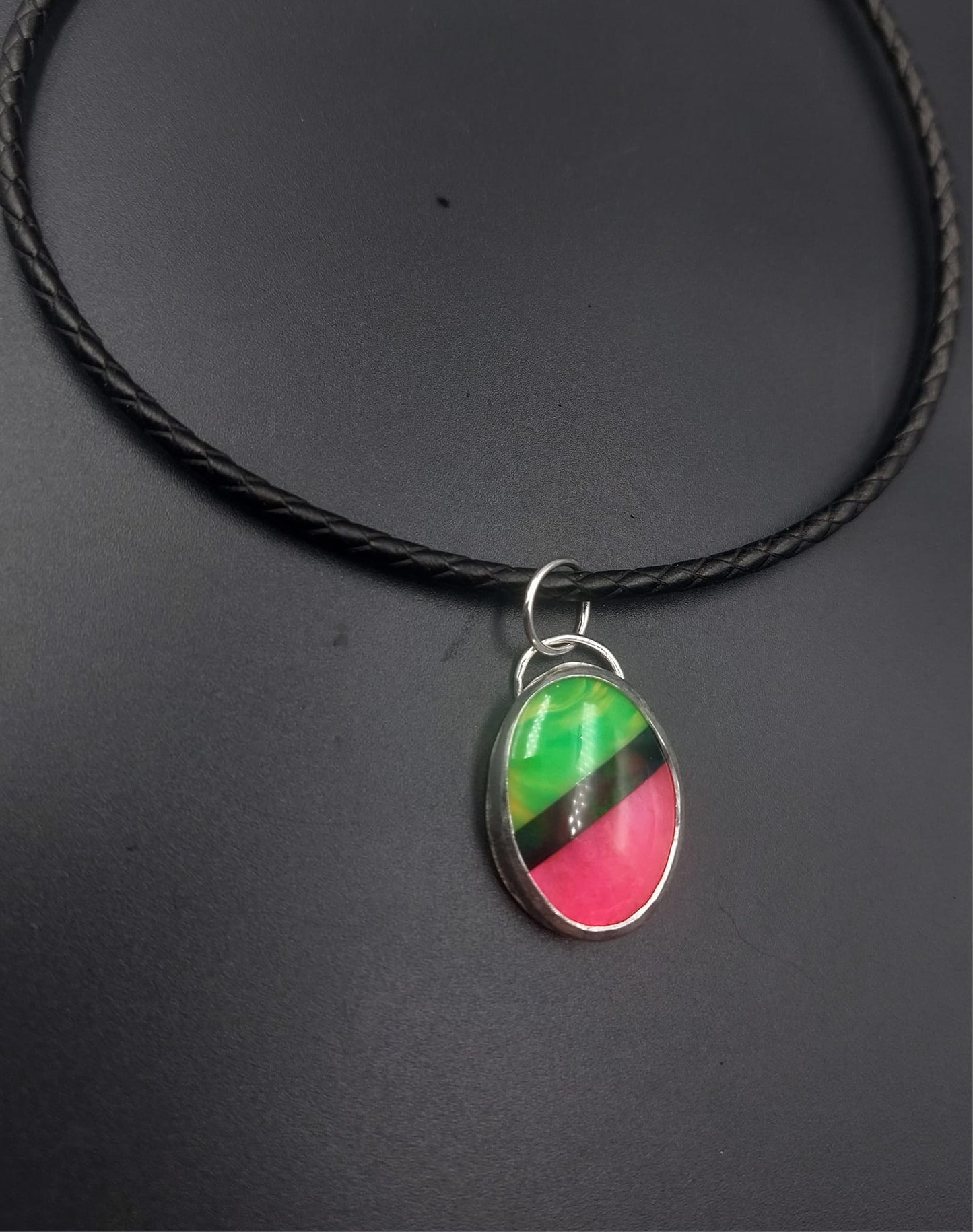Bright Synthetic Opal Pendant