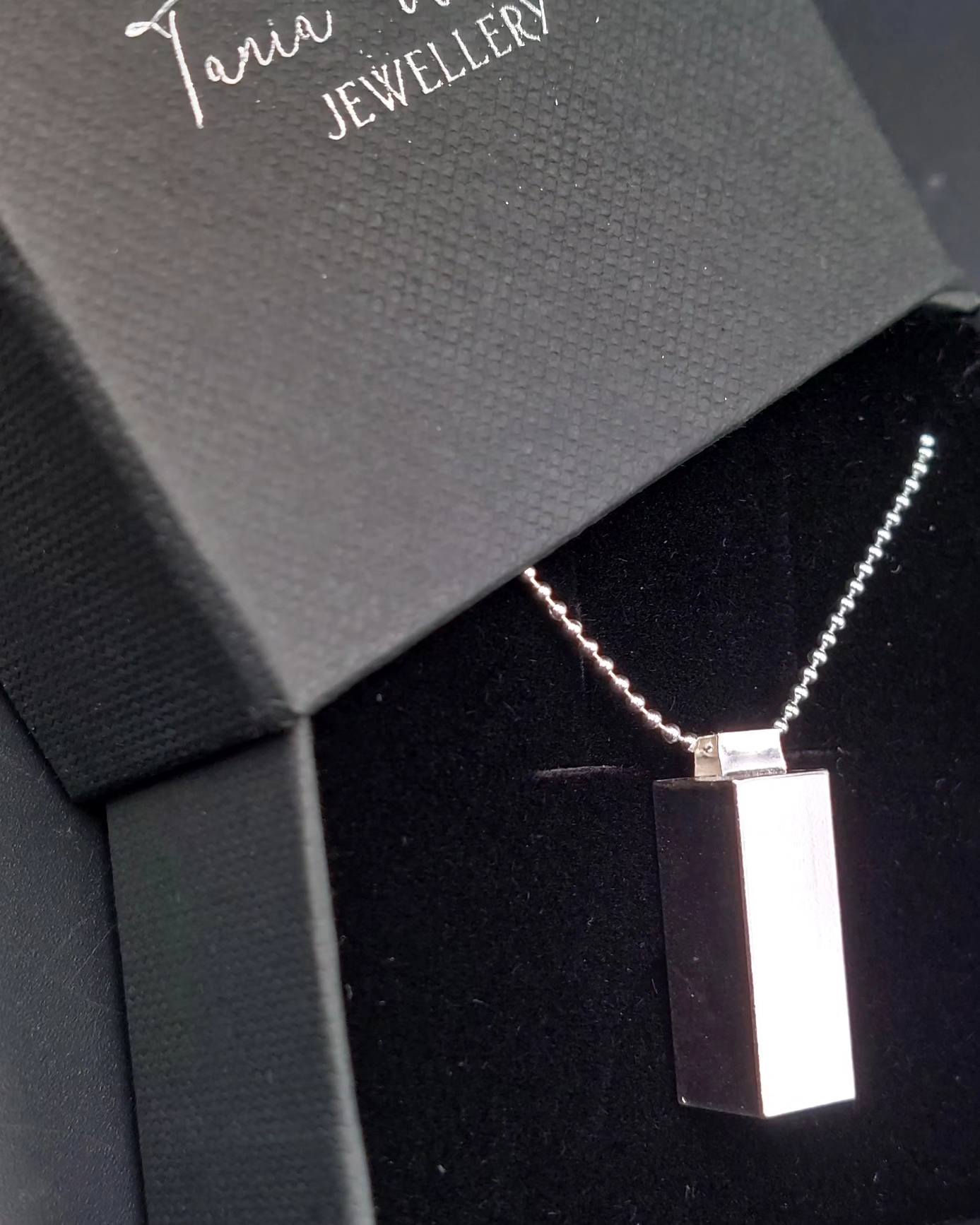 Solid Silver Rectangular Bar Pendant