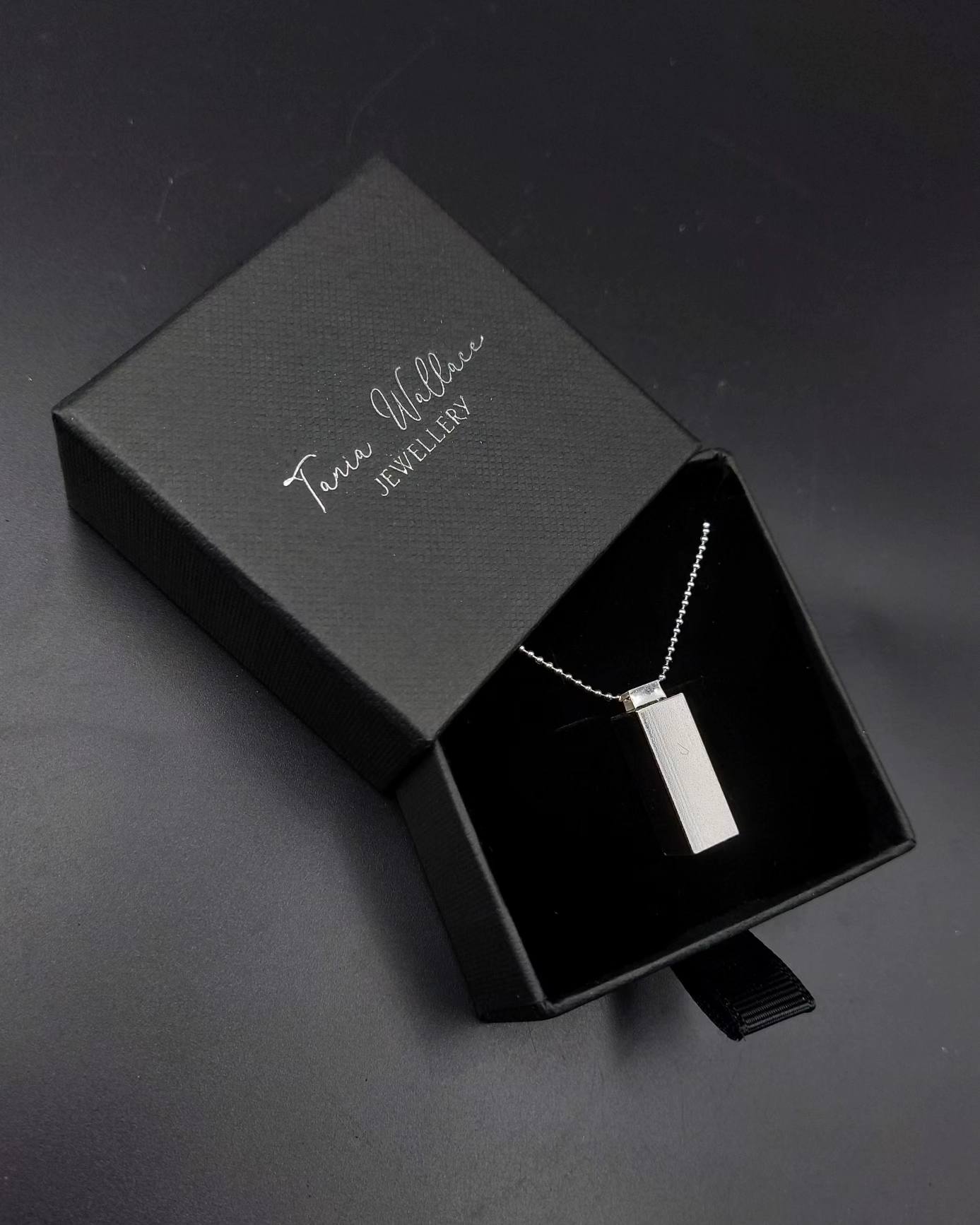 Solid Silver Rectangular Bar Pendant