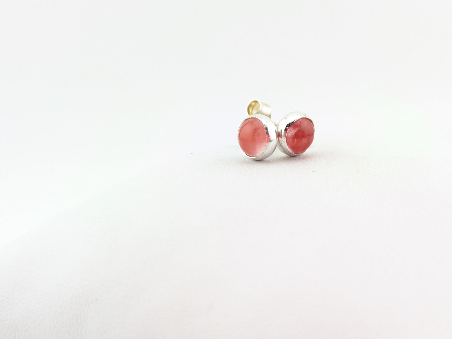 Cherry Quartz Sterling Silver Studs