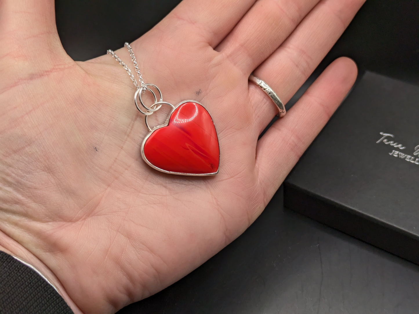 Large Red Rosarita Heart Pendant
