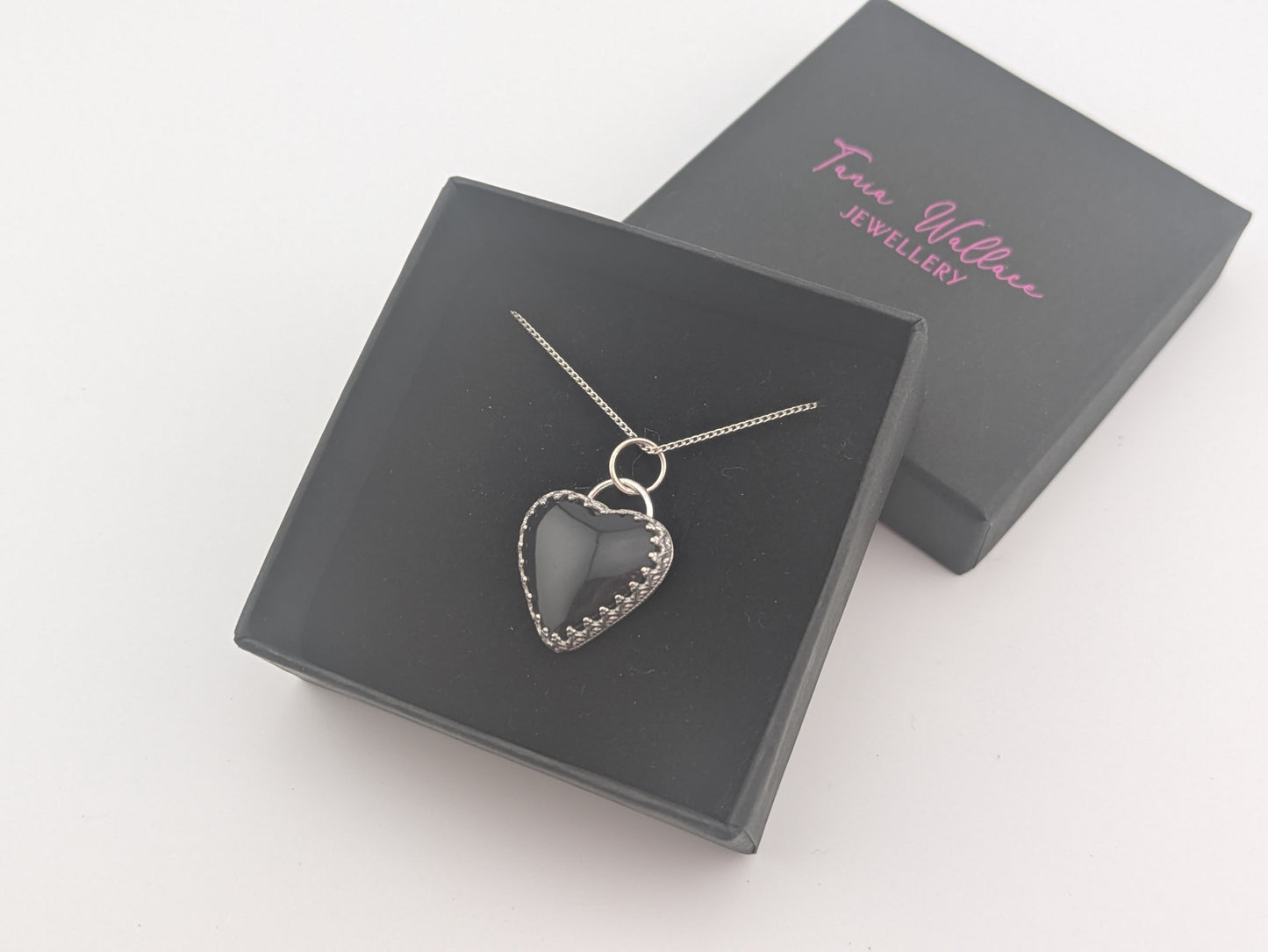 Black and Silver Pool Ball Heart