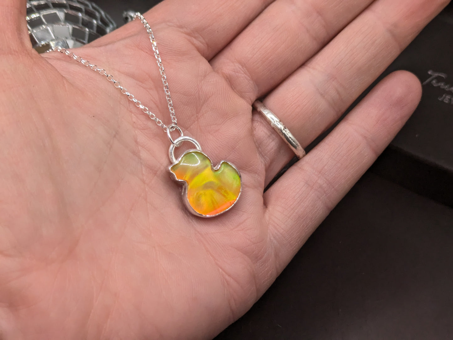 Aurora Opal Duck Pendant