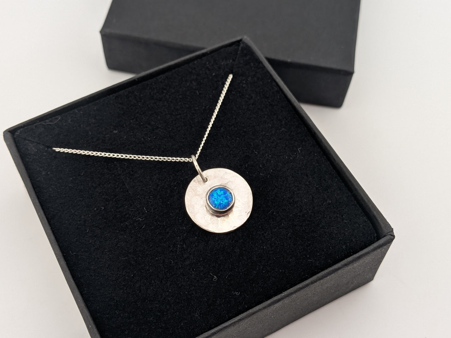 Ocean Blue Synthetic Opal Pendant