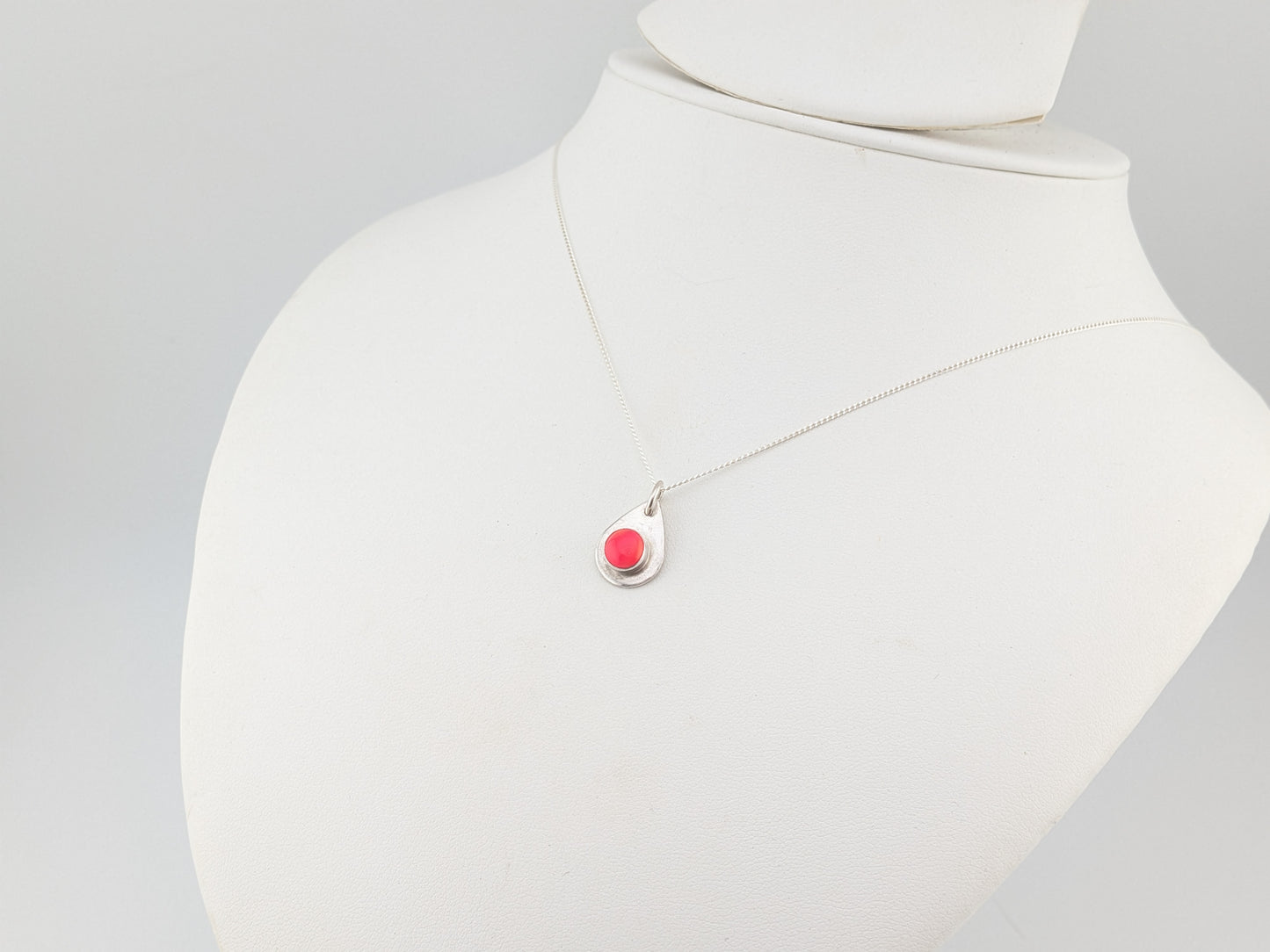 Bright Iridescent Opal Teardrop Pendant
