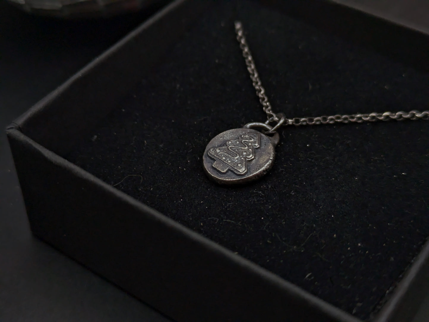 Darkened Christmas Cookie Necklace