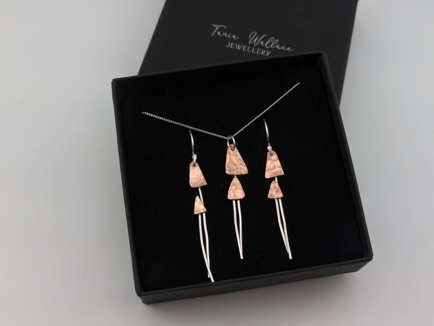 Copper and Silver Toadstool Earrings