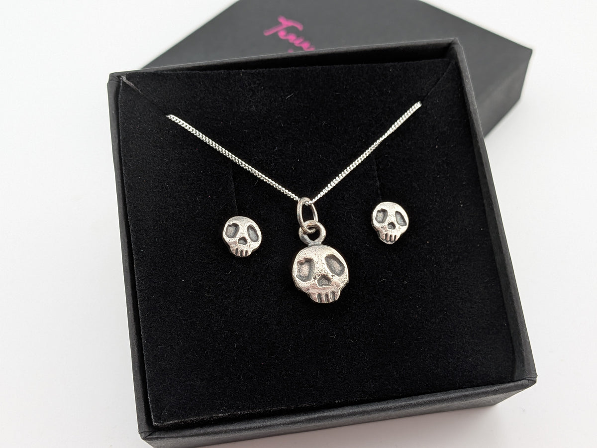 Solid Silver Skull Pendant