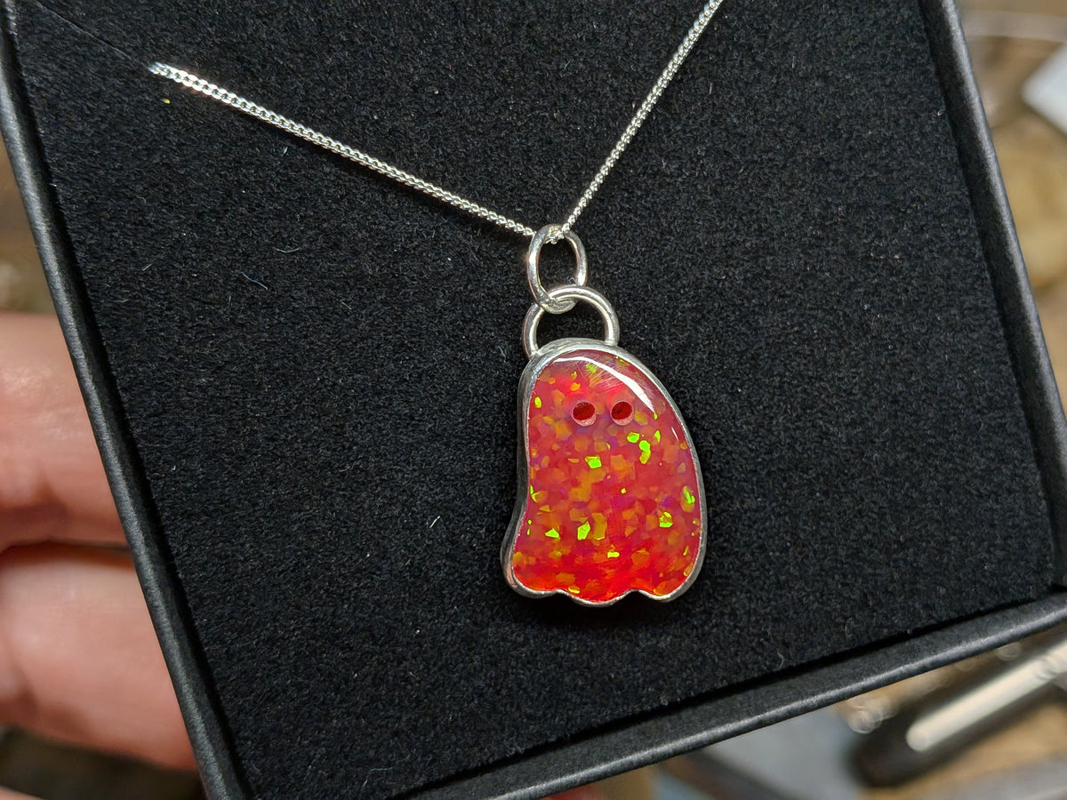 Glitter Opal Ghost Pendant