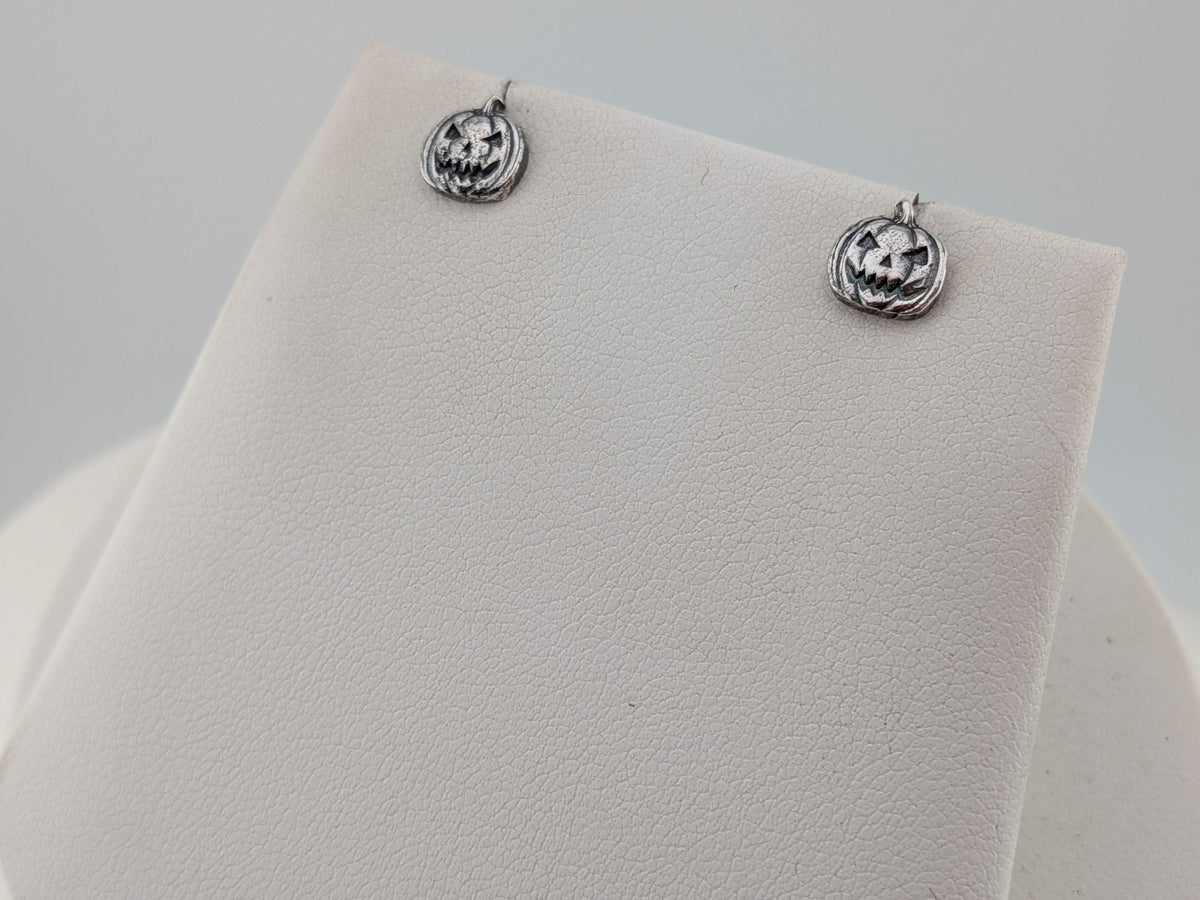 Solid Silver Pumpkin Studs