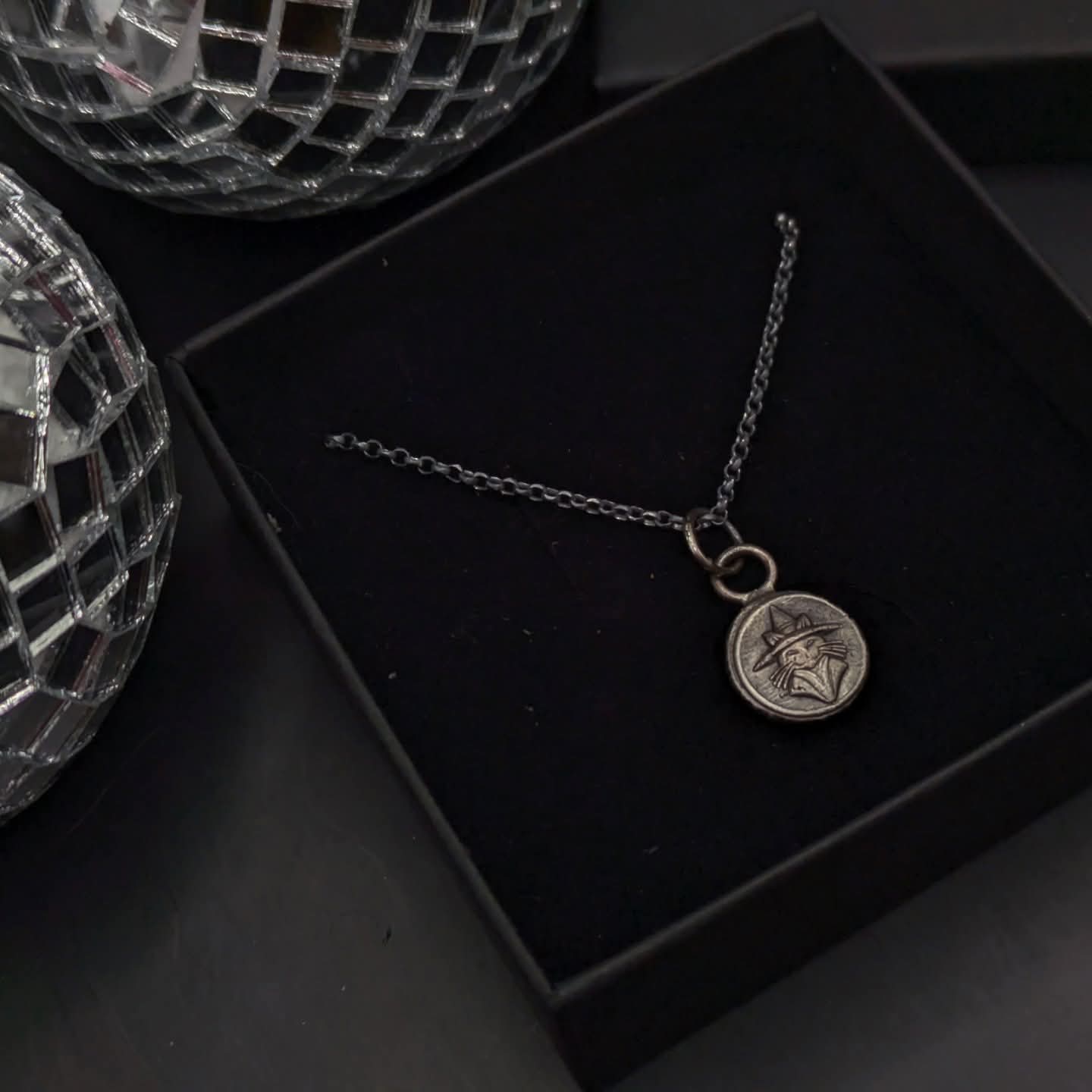 Witches Cat Pendant on Chain