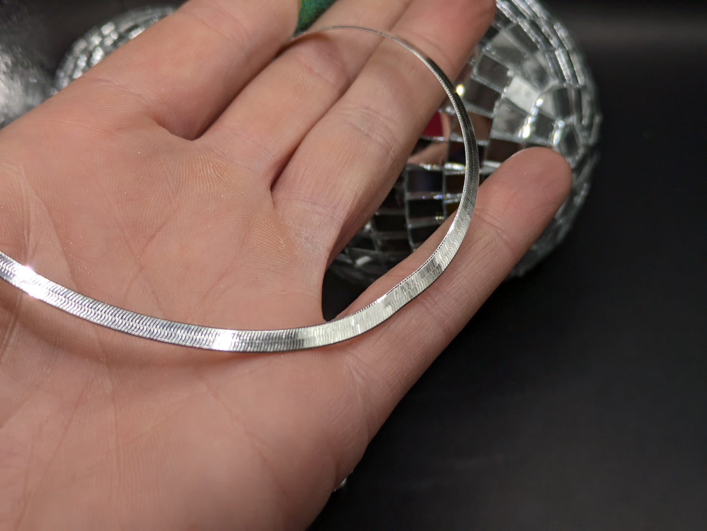 18" (+2") Sterling Silver Herringbone Chain