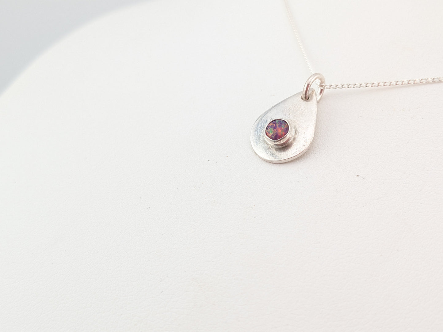 Purple Opal Teardrop Pendant