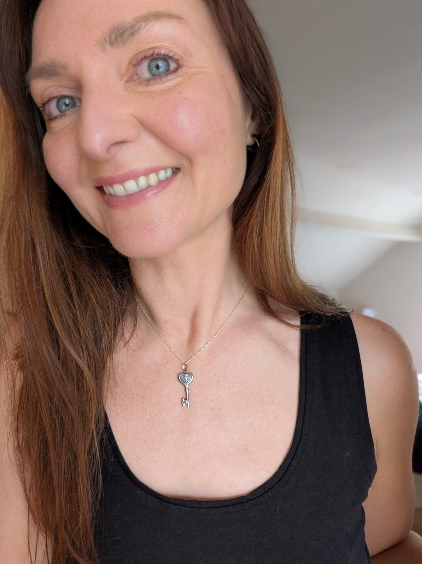 Ornate Heart Key Pendant