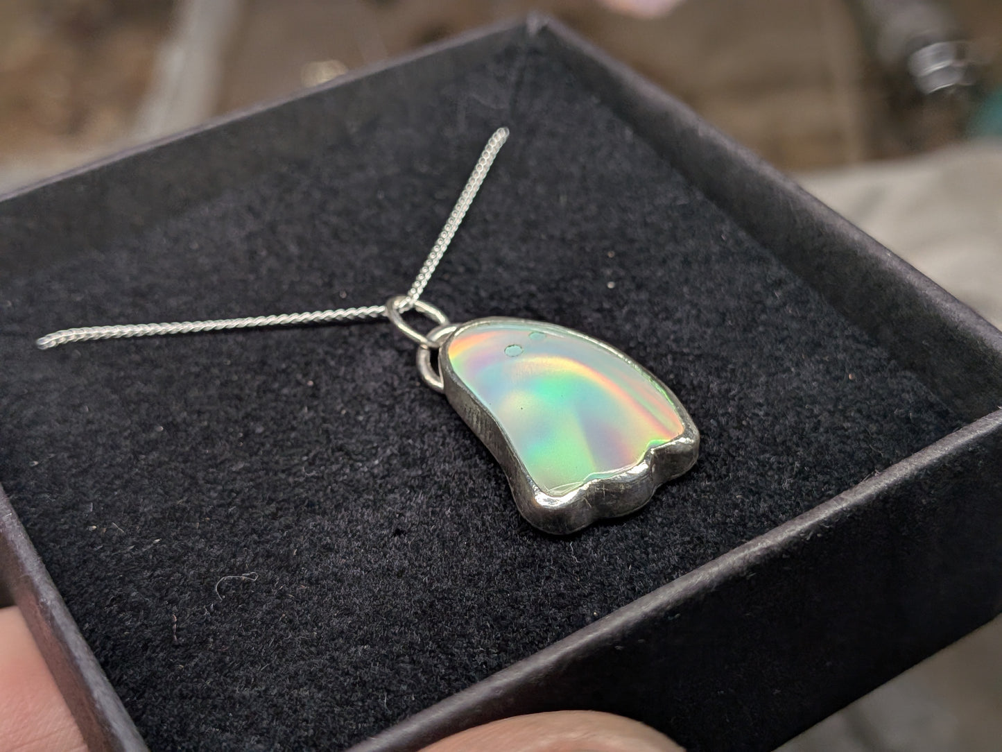 Aurora Opal Ghost Pendant