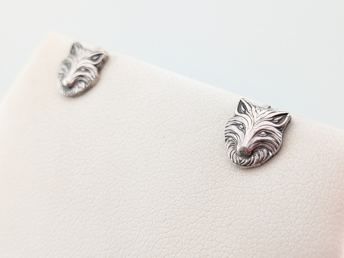 Sterling Silver Fox Studs