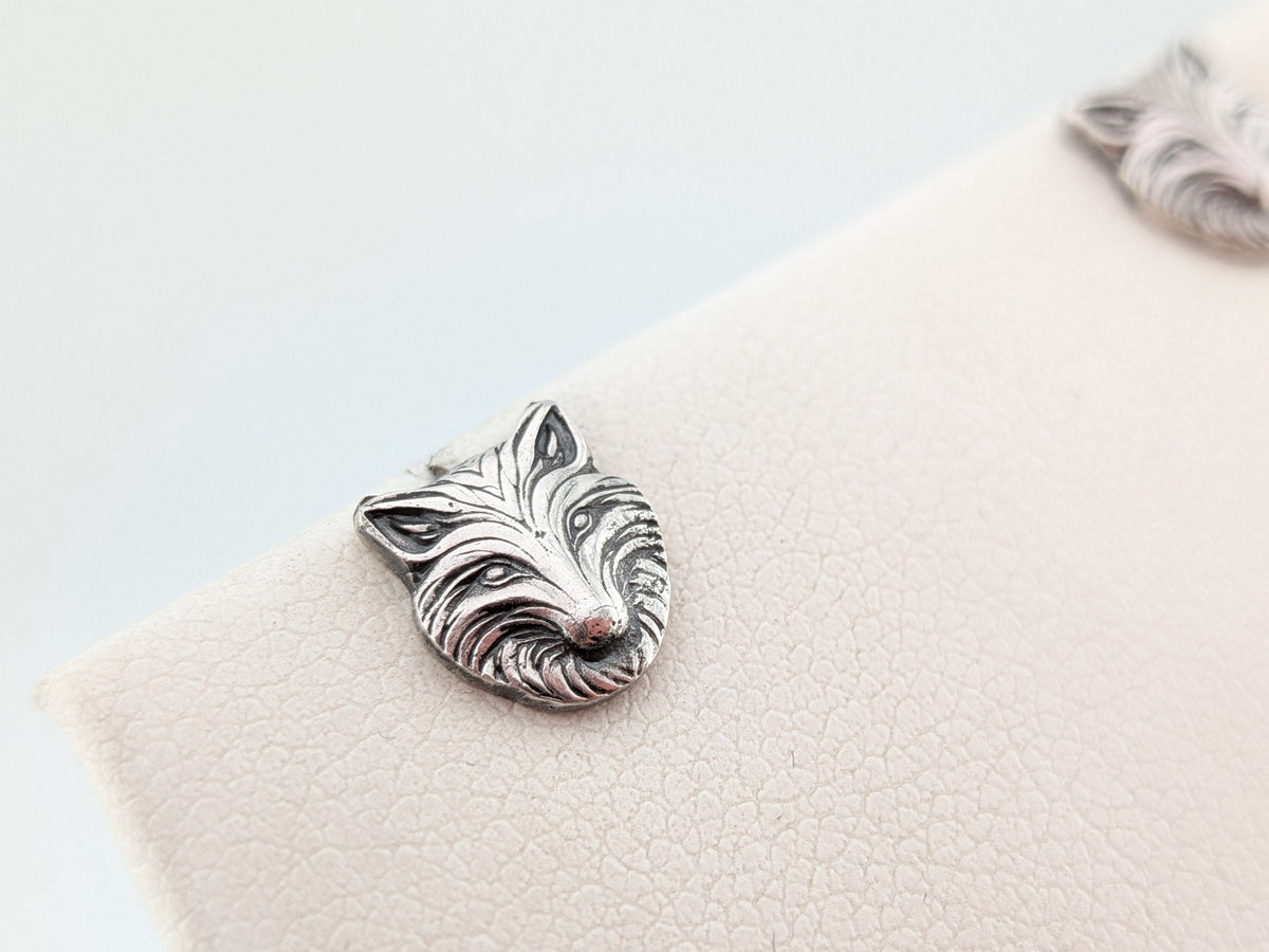 Sterling Silver Fox Studs