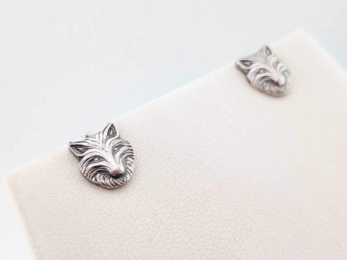 Sterling Silver Fox Studs