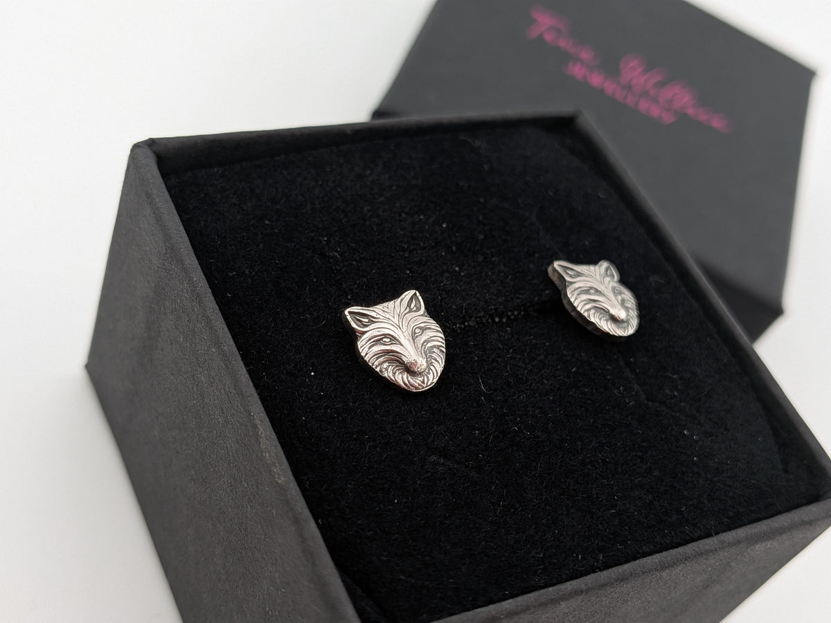 Sterling Silver Fox Studs