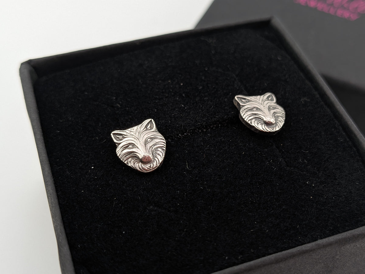 Sterling Silver Fox Studs