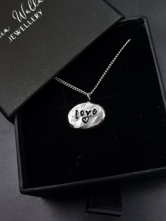 Molten Silver 'Love' Pendant