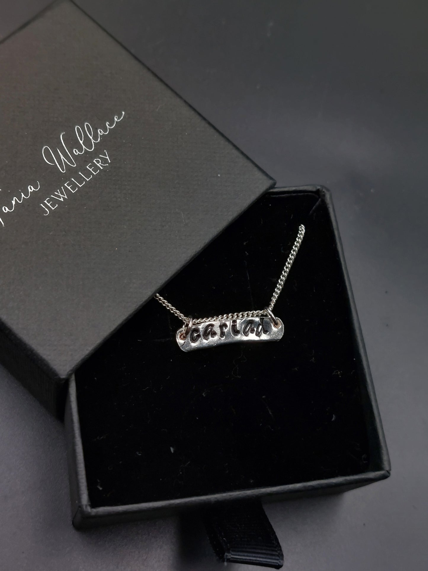 Cariad Silver Bar Pendant
