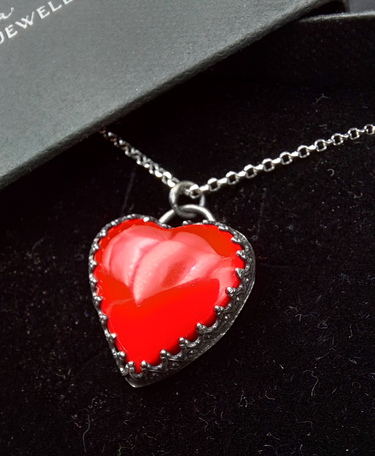 Red Heart Pool Ball Pendant